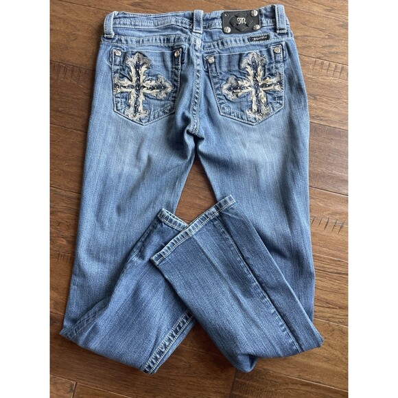 Miss Me Jeans Women’s 28 Bootcut JP5519B Embroidered Cross Bling Pocket JP5519B - Picture 8 of 13